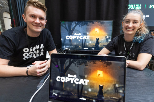 Kostia Liakhov and Samantha Cable developed their game Copycat at nights and weekends over the past two years. Now they hope to unleash it on the world.