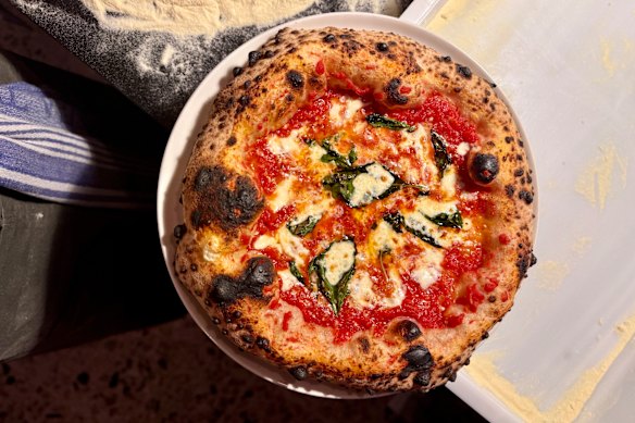 A big and bubbly crust defines the pizzas at Magma.