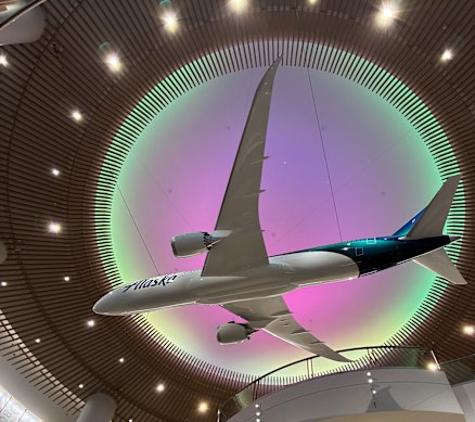 Inside Alaska Airlines’ global training centre in Seattle. Alaska Airlines purchase of Hawaiian Airlines allows new route combinations for Australian passengers.