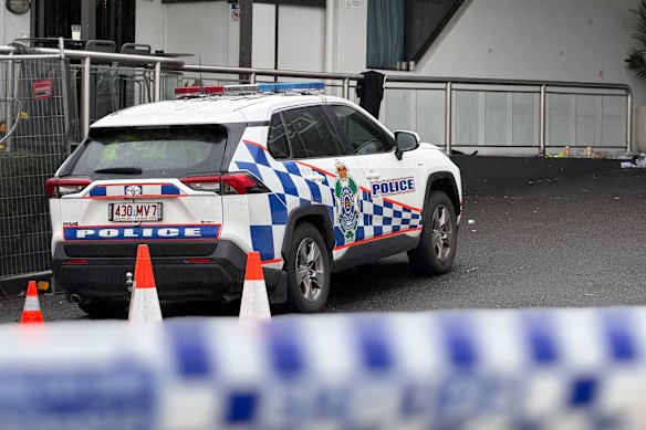 The scene of the shooting at Fitzy’s Loganholme.