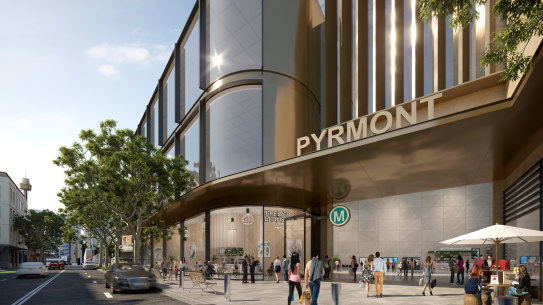 An artist impression of the new Metro station at Pyrmont
