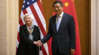 Treasury Secretary Janet Yellen with Chinese Vice Premier He Lifeng in Beijing.