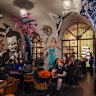Bar Ampere's concrete tunnel swept with bohemian artworks.