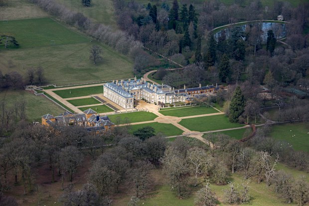 NORTHAMPTONSHIRE, ENGLAND. Aerial view of Althorp, this grade 1 listed stately home was the home of Lady Diana Spencer who later became the Princess of Wales, it is located on the Harlestone Road between the villages of Great Brington and Harlestone, 5 miles north west of Northampton. Photograph by David Goddard/Getty Images)
