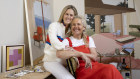 Archibald finalist Eliza Gosse with her mother, Jules Gosse, in her Woolloomooloo studio in Sydney. 