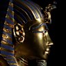 The gold funerary mask of the pharaoh Tutankhamun. 