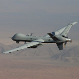 A General Atomics Reaper unmanned aerial vehicle in flight.