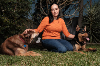 Carla Pennini is concerned for her dogs after suffering from burning eyes, a sore throat and nausea following the residue spill. 