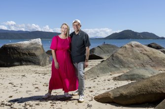 Prime Minister-elect Anthony Albanese and his partner Jodie Haydon on Fitzroy Island in north Queensland during the election campaign.