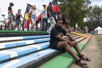 Torres Strait Islander man Danny Blanket came to the Tent Embassy for its 50th anniversary events.