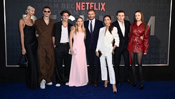 The Beckham clan at the London premiere of the documentary.