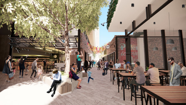 An artist's impression of the new markets planned for the old Subi markets site. 