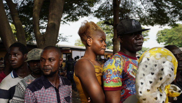 Some of the 40 million registered voters line up to vote in Kinshasa, Democratic Republic of Congo.