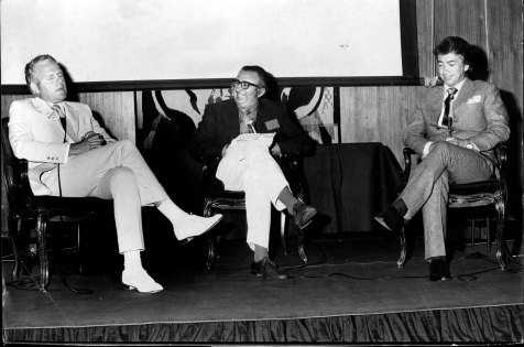 Armchair Interview at Wentworth Hotel - Mr William Ford, head of the department of Industrial Relations University of New South Wales interviewing the Premier of South Australia, the Hon. D.A. Dunstan and Alderman J.R. McIlwain, city of the Gold Coast, 1972.