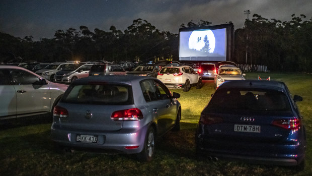 Blast from the past: the COVID-safe Sunset Drive-in cinema at St Ives showground.