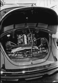 The motor of the converted V.W. 1600 bug. 