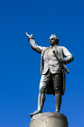 Statue of Captain James Cook in Hyde Park, Sydney.