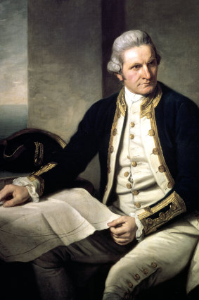 A painting of Captain James Cook in his naval uniform from the National Maritime Museum in Greenwich, London. 