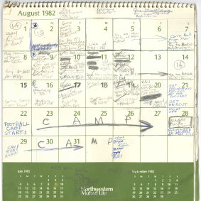 Another page from Kavanaugh's 1982 calendar.