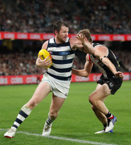 Dangerfield, one of the few players still sporting the long socks.