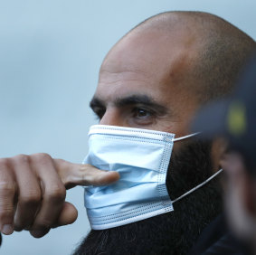 Richmond favourite son Bachar Houli looks on from the sidelines.