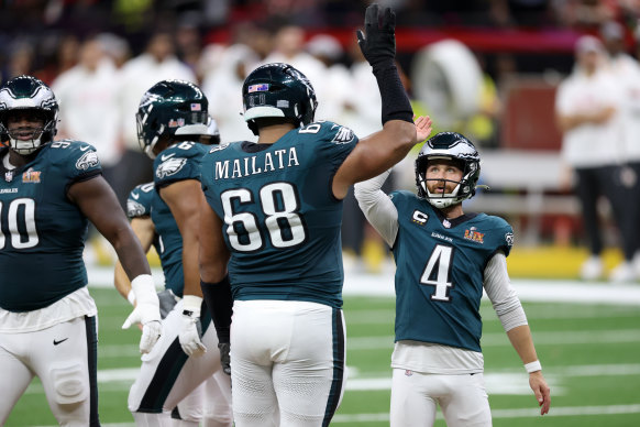 Jordan Mailata and Jake Elliott.