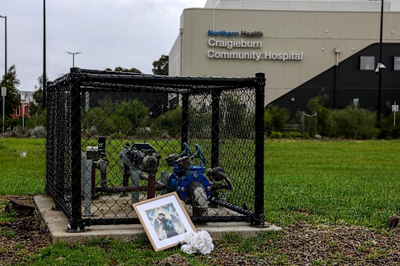 A makeshift memorial on Thursday afternoon.