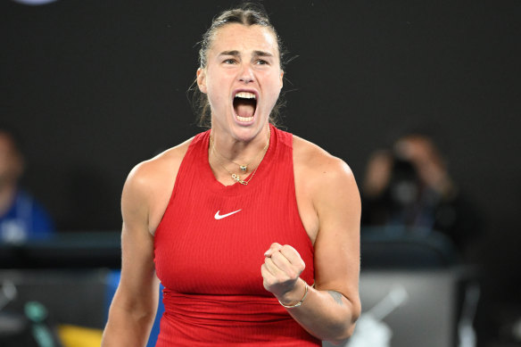 Buoyed by warm support from the Melbourne Park crowd, Aryna Sabalenka has booked her spot in the women’s singles final.
