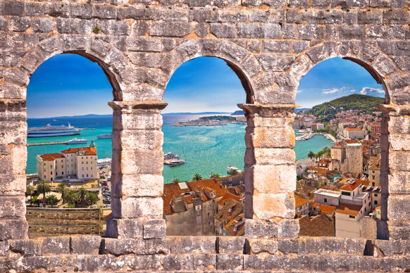 Split waterfront in Dalmatia, Croatia.