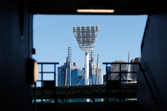 The light towers are some of the oldest parts of the MCG.
