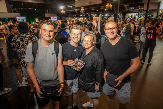 Family day out (from left): Tom Antonius, brother Ethan, mum Emma and dad Peter.