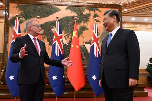Chinese President Xi Jinping told Prime Minister Anthony Albanese the two countries had worked out some “problems”.