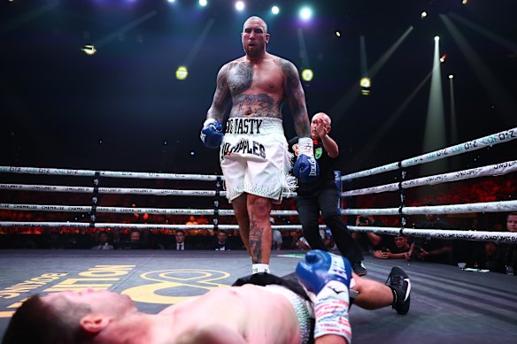 Nelson Asofa-Solomona after his KO win against Jeremy Latimore.