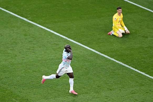 Belgium’s Romelu Lukaku after scoring his team’s fourth goal against the United States.