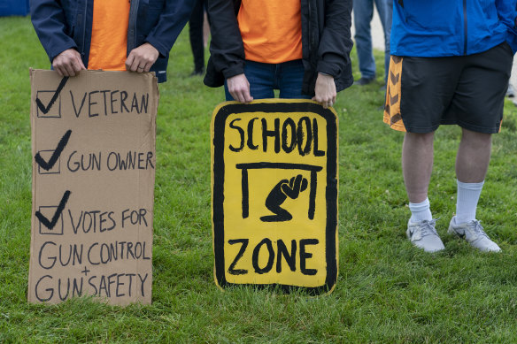 People participate in the second March for Our Lives rally in support of gun control in Washington.