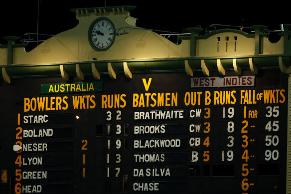 The famous Adelaide scoreboard.