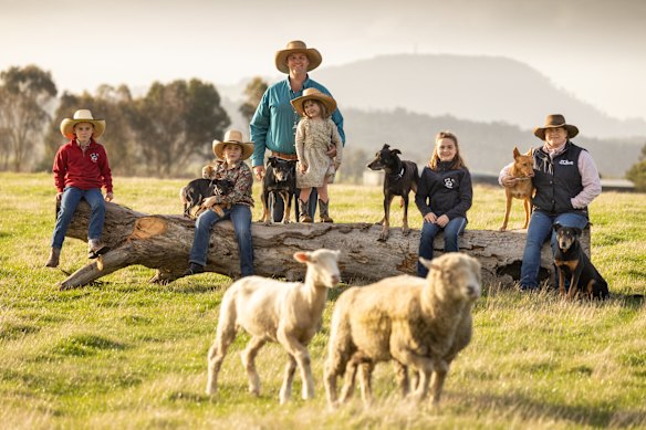 Richard and Ali Davies with their children (from left), Ernie, 7, Indy, 9, Polly, 4, and Miley, 11.