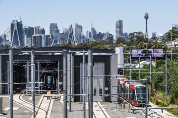 The Lilyfield light rail depot on Tuesday.