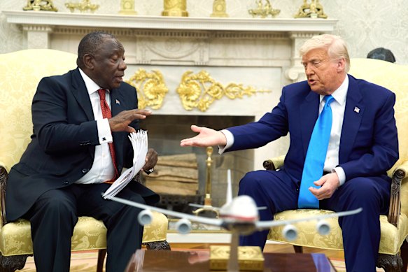 US President Donald Trump met South African President Cyril Ramaphosa in the Oval Office.