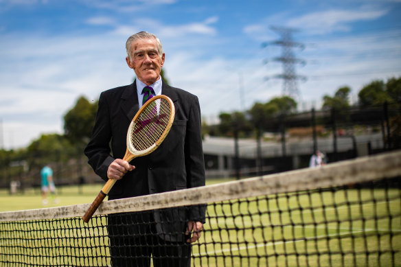 Ken Rosewall at the Kooyong Lawn Tennis Club. 