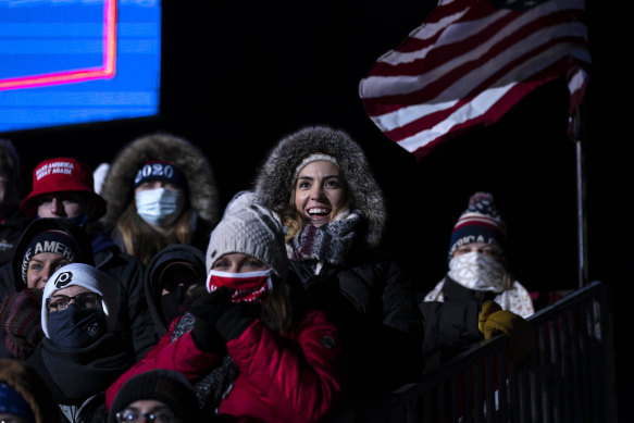 Conditions were near-freezing for the Trump rally at Omaha's Eppley Airfield.