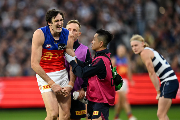Oscar McInerney has been ruled out of the Brisbane Lions’ grand final after twice dislocating his shoulder in last week’s match against Geelong.