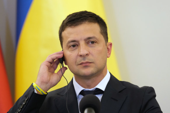 Trump's phone call with Ukraine President Volodymyr Zelensky, pictured, is one piece of a whistleblower's complaint.