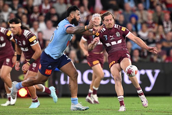 Payne Haas was on a tear in the early exchanges of the Origin opener.