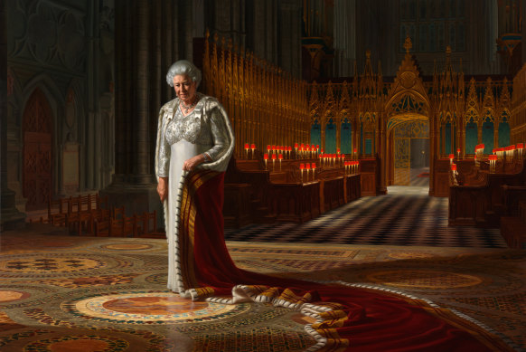 The late Queen, whose painting by Heimans in 2012 set in London’s Westminster Abbey was her only Diamond Jubilee portrait.