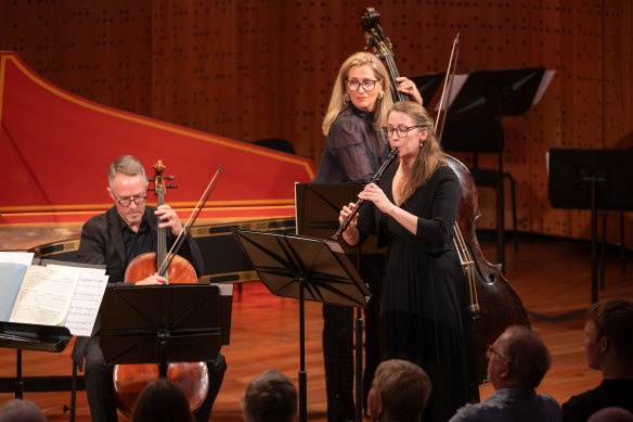 Mikaela Oberg (recorder) was one of the soloists in the opening number.
