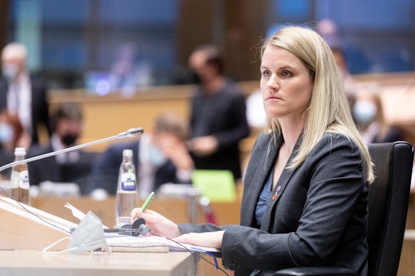 The real Frances Haugen, who leaked thousands of internal Facebook documents to a Wall Street Journal journalist. 