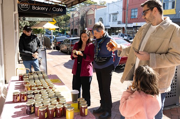 Lyn Bearlin, centre, has a pop-up preserves stall several times a year to raise money for charity.