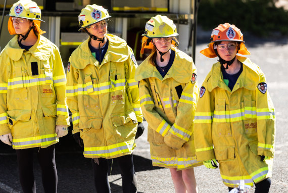 Teens attending Victoria’s first Girls on Fire camp feel the weight of protective gear.