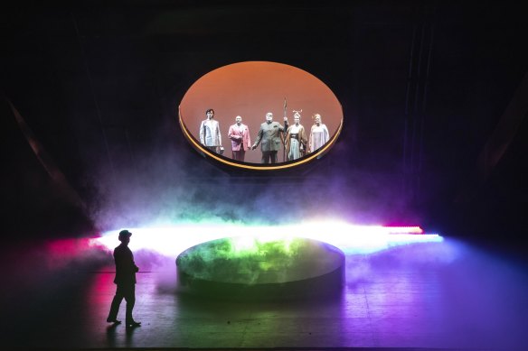 The gods depart for Valhalla in Melbourne Opera’s 2021 Das Rheingold.